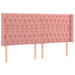 Pat continental cu saltea & LED, roz, 200x200 cm, catifea - WALTI WALTI