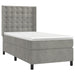 Pat cu arcuri, cu saltea & LED, gri deschis, 80x200 cm, catifea - WALTI WALTI
