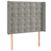 Pat cu arcuri, cu saltea & LED, gri deschis, 80x200 cm, catifea - WALTI WALTI