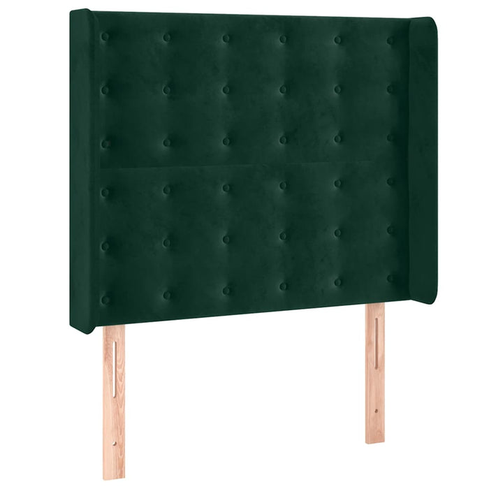 Pat continental cu saltea și LED verde închis 80x200 cm catifea WALTI