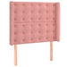 Pat continental cu saltea & LED, roz, 80x200 cm, catifea - WALTI WALTI
