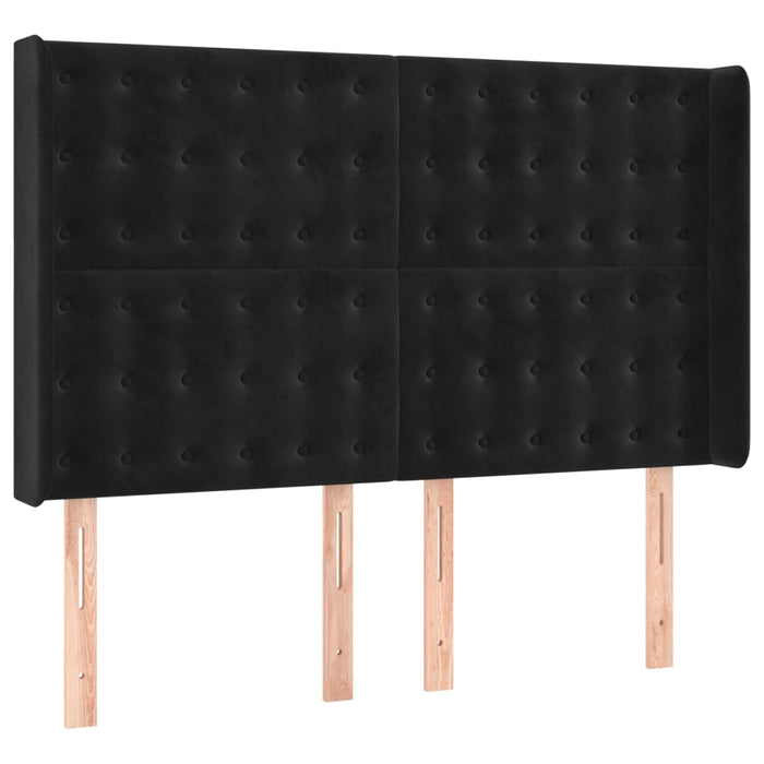 Pat cu arcuri, saltea și LED, negru, 140x200 cm, catifea - WALTI WALTI