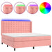 Pat continental cu saltea & LED, roz, 120x200 cm, catifea - WALTI WALTI