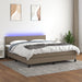 Pat cu arcuri, saltea și LED, gri taupe, 160x200 cm, textil - WALTI WALTI