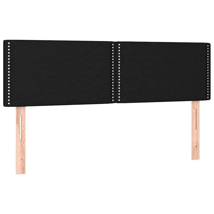 Pat cu arcuri, saltea și LED, negru, 140x190 cm, textil - WALTI WALTI