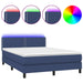 Pat cu arcuri, saltea și LED, albastru, 140x200 cm, textil - WALTI WALTI