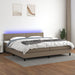 Pat cu arcuri, saltea și LED, gri taupe, 200x200 cm, textil - WALTI WALTI