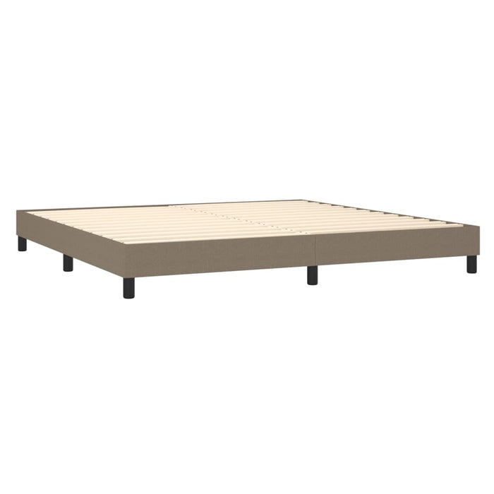 Pat cu arcuri, saltea și LED, gri taupe, 200x200 cm, textil - WALTI WALTI