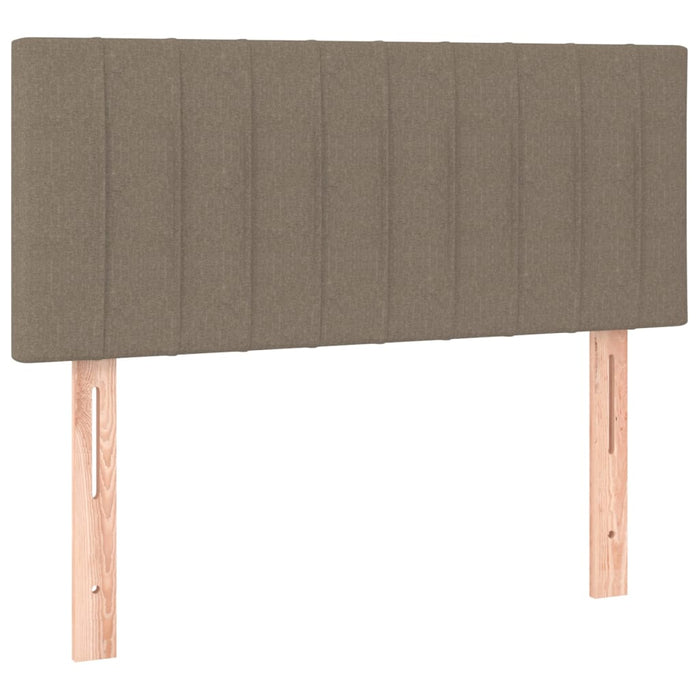 Pat cu arcuri, saltea și LED, gri taupe, 90x200 cm, textil - WALTI WALTI