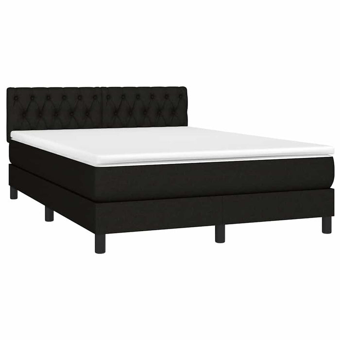 Pat cu arcuri, saltea și LED, negru, 140x190 cm, textil - WALTI WALTI