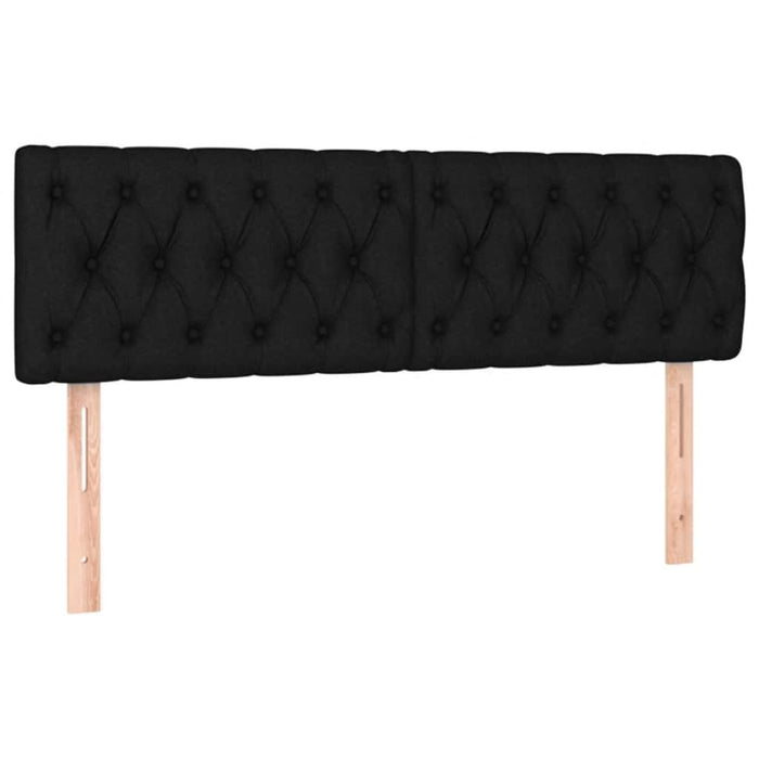 Pat cu arcuri, saltea și LED, negru, 140x200 cm, textil - WALTI WALTI