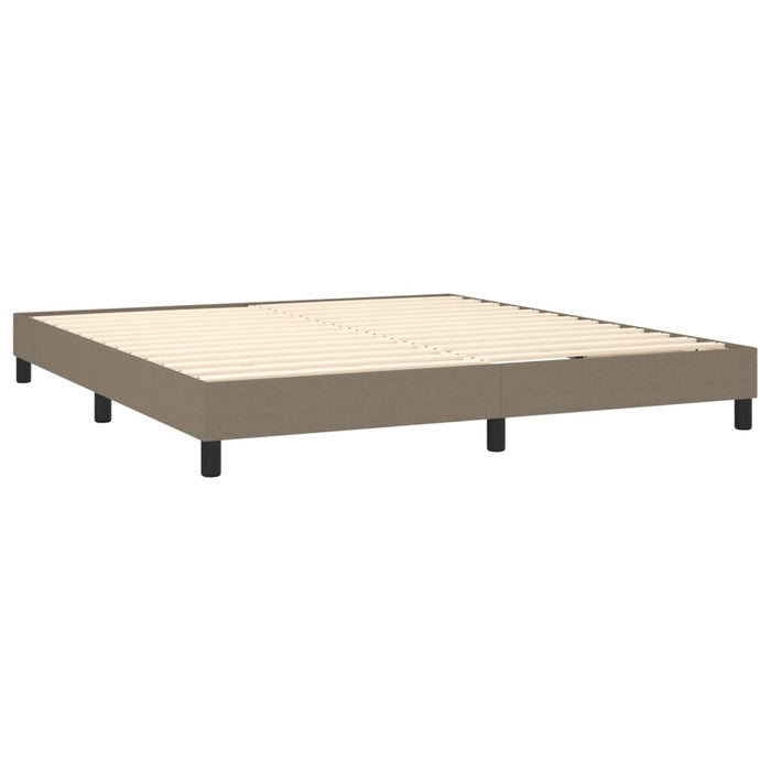 Pat cu arcuri, saltea și LED, gri taupe, 160x200 cm, textil WALTI