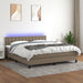 Pat cu arcuri, saltea și LED, gri taupe, 180x200 cm, textil - WALTI WALTI