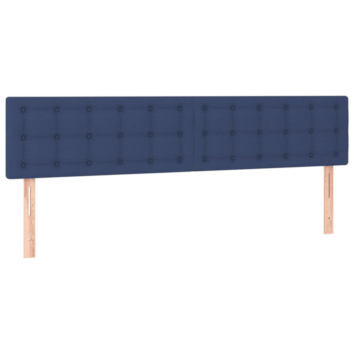 Pat cu arcuri, saltea și LED, albastru, 200x200 cm, textil - WALTI WALTI