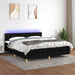 Pat cu arcuri, saltea și LED, negru, 180x200 cm, textil - WALTI WALTI