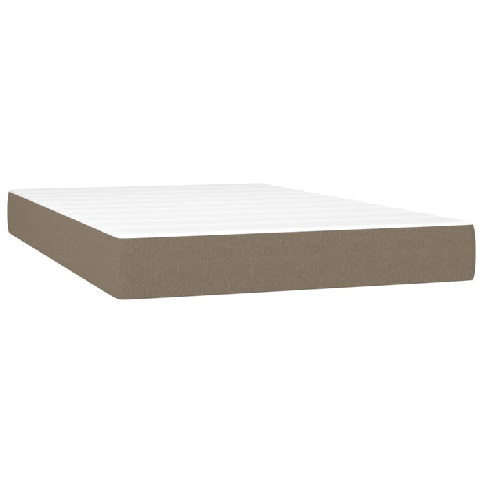 Pat cu arcuri, saltea și LED, gri taupe, 120x200 cm, textil - WALTI WALTI