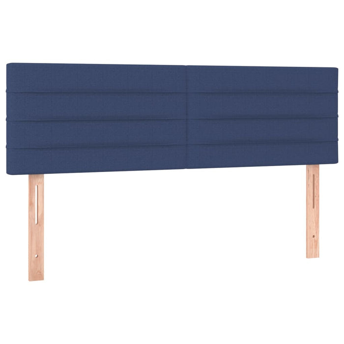Pat cu arcuri, saltea și LED, albastru, 140x190 cm, textil - WALTI WALTI