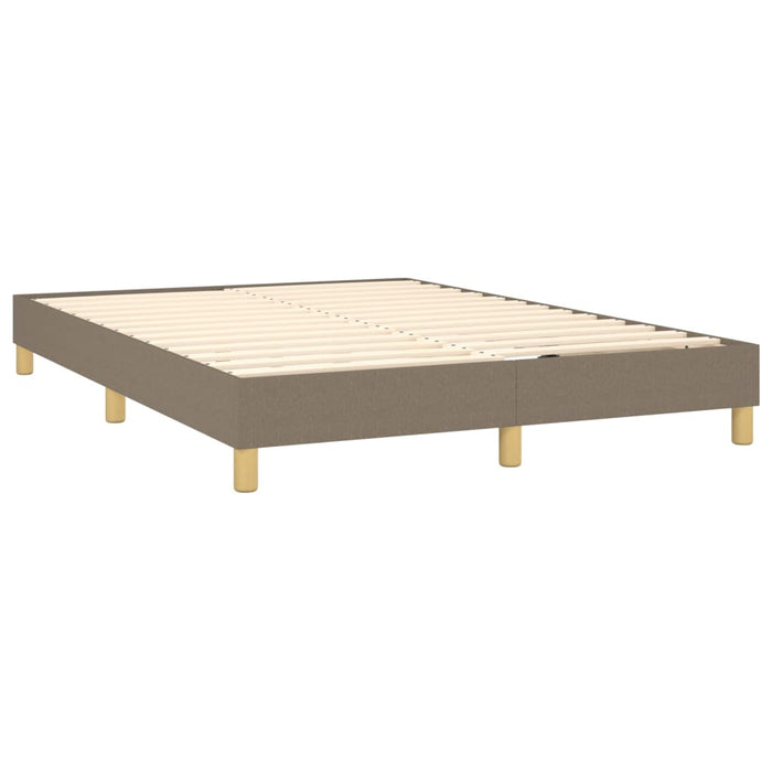 Pat cu arcuri, saltea și LED, gri taupe, 140x200 cm, textil - WALTI WALTI