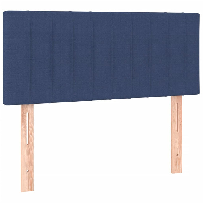 Pat cu arcuri, saltea și LED, albastru, 90x200 cm, textil - WALTI WALTI