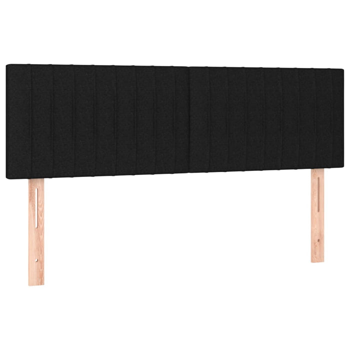 Pat cu arcuri, saltea și LED, negru, 140x190 cm, textil - WALTI WALTI