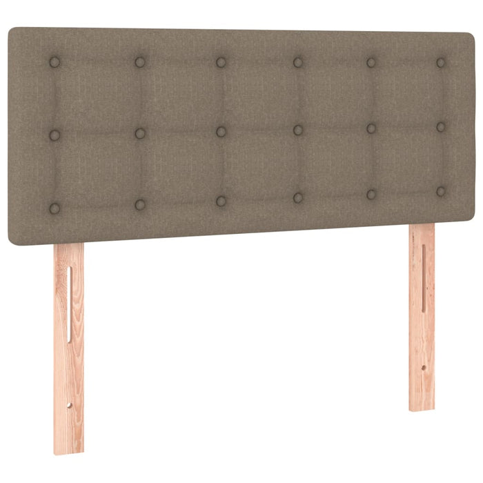 Pat cu arcuri, saltea și LED, gri taupe, 90x190 cm, textil - WALTI WALTI