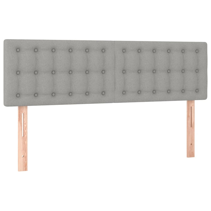 Pat cu arcuri, saltea și LED, gri deschis, 140x190 cm, textil - WALTI WALTI
