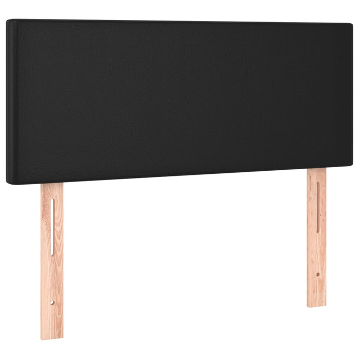 Pat continental cu saltea & LED, negru, 80x200 cm, piele eco WALTI