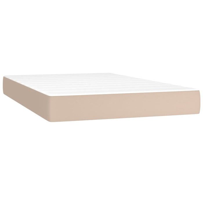 Pat cu arcuri, cu saltea și LED, cappuccino 120x200cm piele eco WALTI