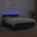 Pat continental cu saltea & LED, negru, 140x190 cm, piele eco - WALTI WALTI