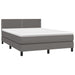 Pat cu arcuri, cu saltea & LED, gri, 140x190 cm, piele eco - WALTI WALTI
