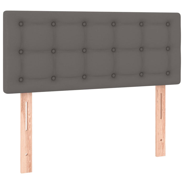 Pat continental cu saltea și LED, gri, 80x200 cm, piele eco - WALTI WALTI