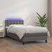 Pat continental cu saltea și LED, gri, 80x200 cm, piele eco - WALTI WALTI
