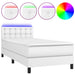 Pat continental cu saltea & LED, alb, 90x200 cm, piele eco - WALTI WALTI