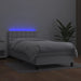 Pat continental cu saltea & LED, alb, 90x200 cm, piele eco - WALTI WALTI