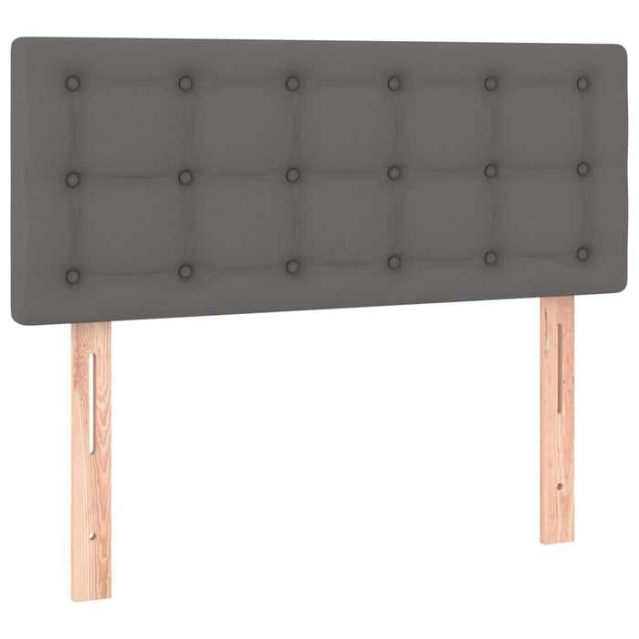 Pat cu arcuri, saltea și LED, gri, 90x200 cm, piele ecologică - WALTI WALTI
