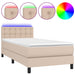 Pat cu arcuri, cu saltea și LED, cappuccino 90x200 cm piele eco - WALTI WALTI