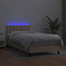 Pat cu arcuri, cu saltea și LED, cappuccino 90x200 cm piele eco - WALTI WALTI