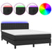 Pat continental cu saltea & LED, negru, 140x190 cm, piele eco - WALTI WALTI