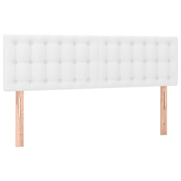 Pat cu arcuri, cu saltea & LED, alb, 140x190 cm, piele eco - WALTI WALTI