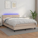Pat cu arcuri, cu saltea și LED cappuccino 140x190 cm piele eco - WALTI WALTI