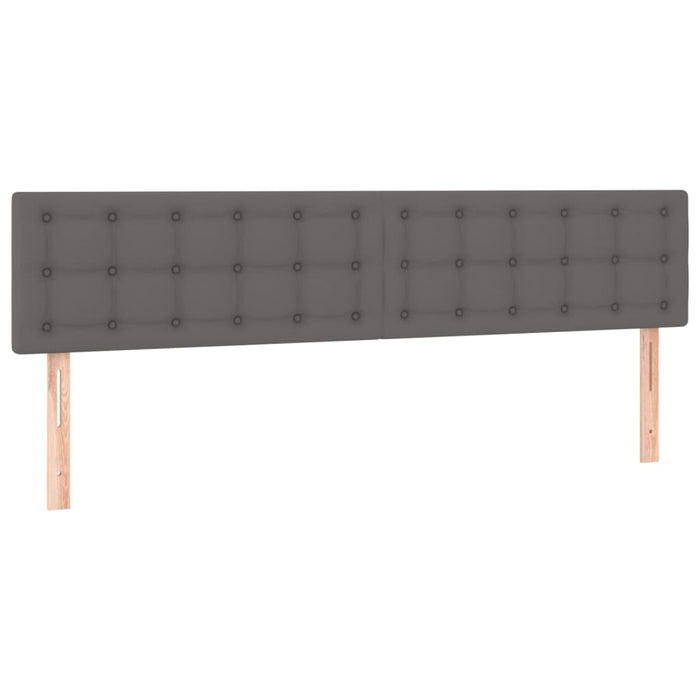 Pat cu arcuri, saltea și LED, gri, 160x200 cm, piele ecologică WALTI