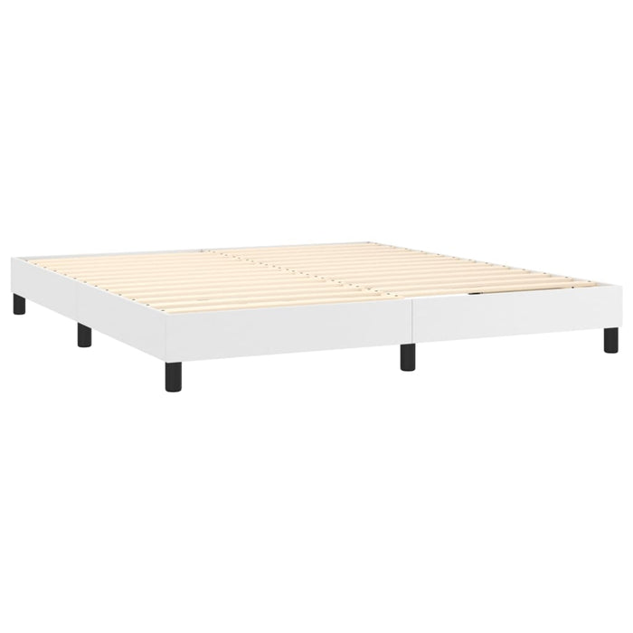 Pat cu arcuri, saltea și LED, alb, 180x200 cm, piele ecologică - WALTI WALTI