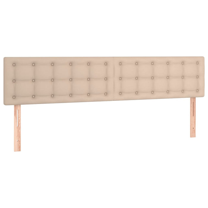 Pat cu arcuri, cu saltea și LED cappuccino 180x200 cm piele eco - WALTI WALTI