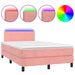 Pat continental cu saltea & LED, roz, 120x200 cm, catifea - WALTI WALTI