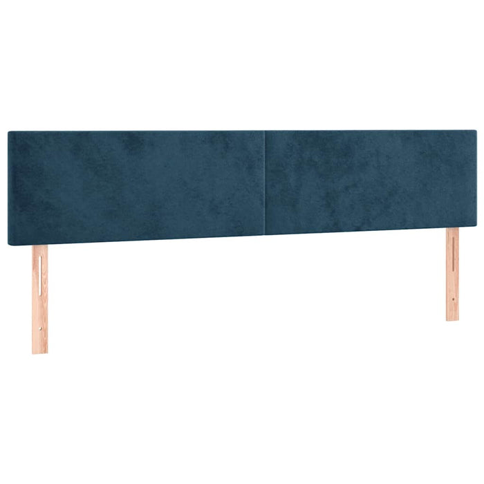 Pat cu arcuri, saltea și LED, bleumarin, 160x200 cm, catifea WALTI