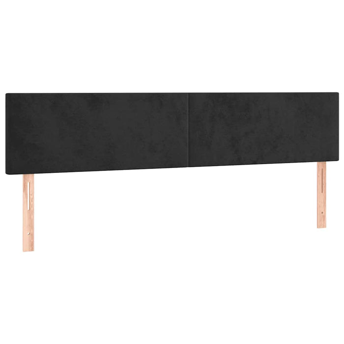 Pat cu arcuri, saltea și LED, negru, 200x200 cm, catifea - WALTI WALTI