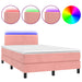 Pat continental cu saltea & LED, roz, 120x200 cm, catifea - WALTI WALTI