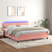 Pat continental cu saltea & LED, roz, 180x200 cm, catifea - WALTI WALTI