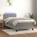 Pat continental cu saltea & LED, gri deschis, 80x200 cm catifea - WALTI WALTI