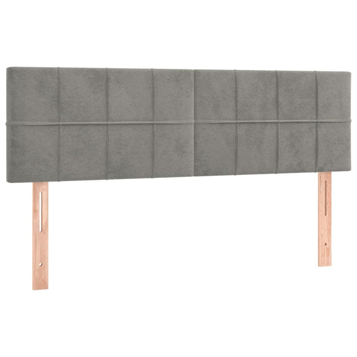 Pat continental cu saltea și LED gri deschis 140x190 cm catifea - WALTI WALTI